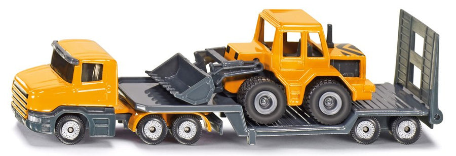 Low Loader with Front Loader Siku die-cast model, side view