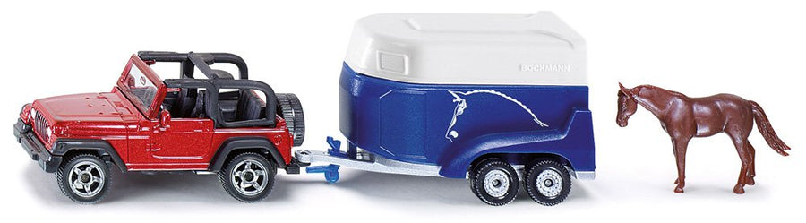 Jeep With Horse Trailer Siku die-cast model, side view