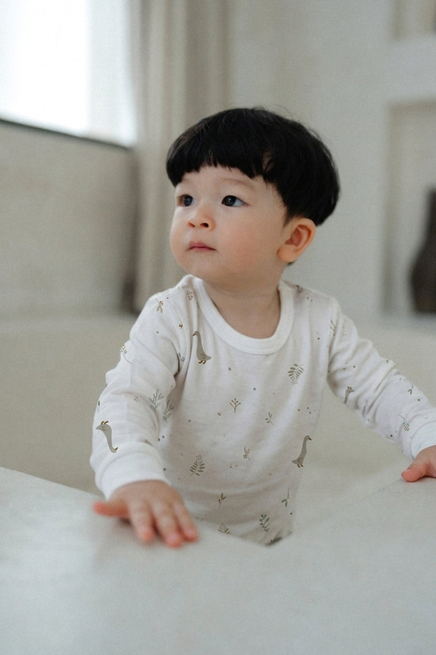 Hamako Tencel Kids Long Set in Nest — long-sleeve top and long pants