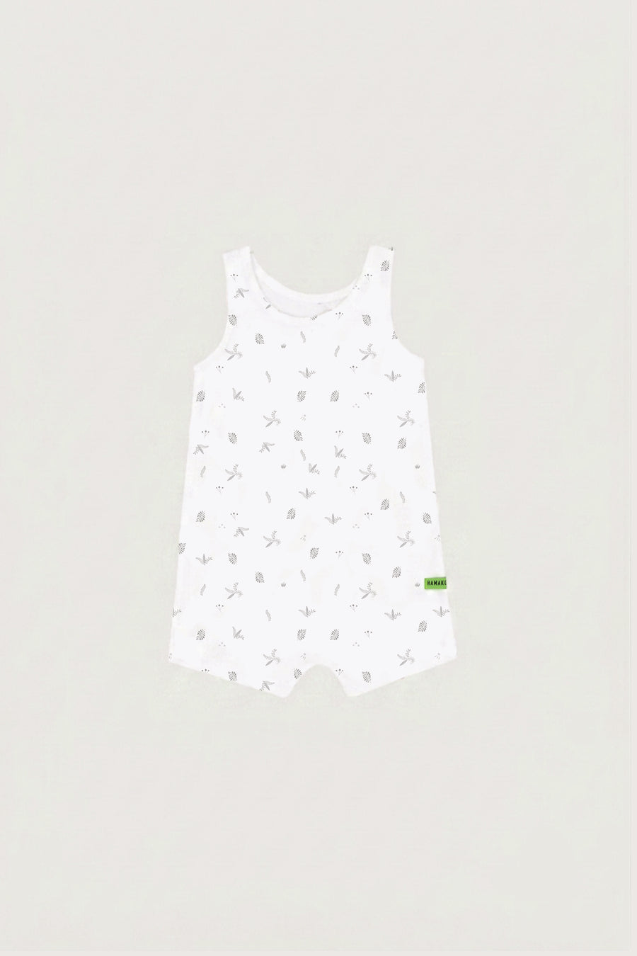 Hamako Tencel Sleeveless Romper in Willow — sleeveless baby romper