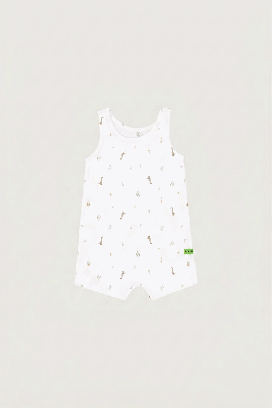 Hamako Tencel Sleeveless Romper in Nest — sleeveless baby romper