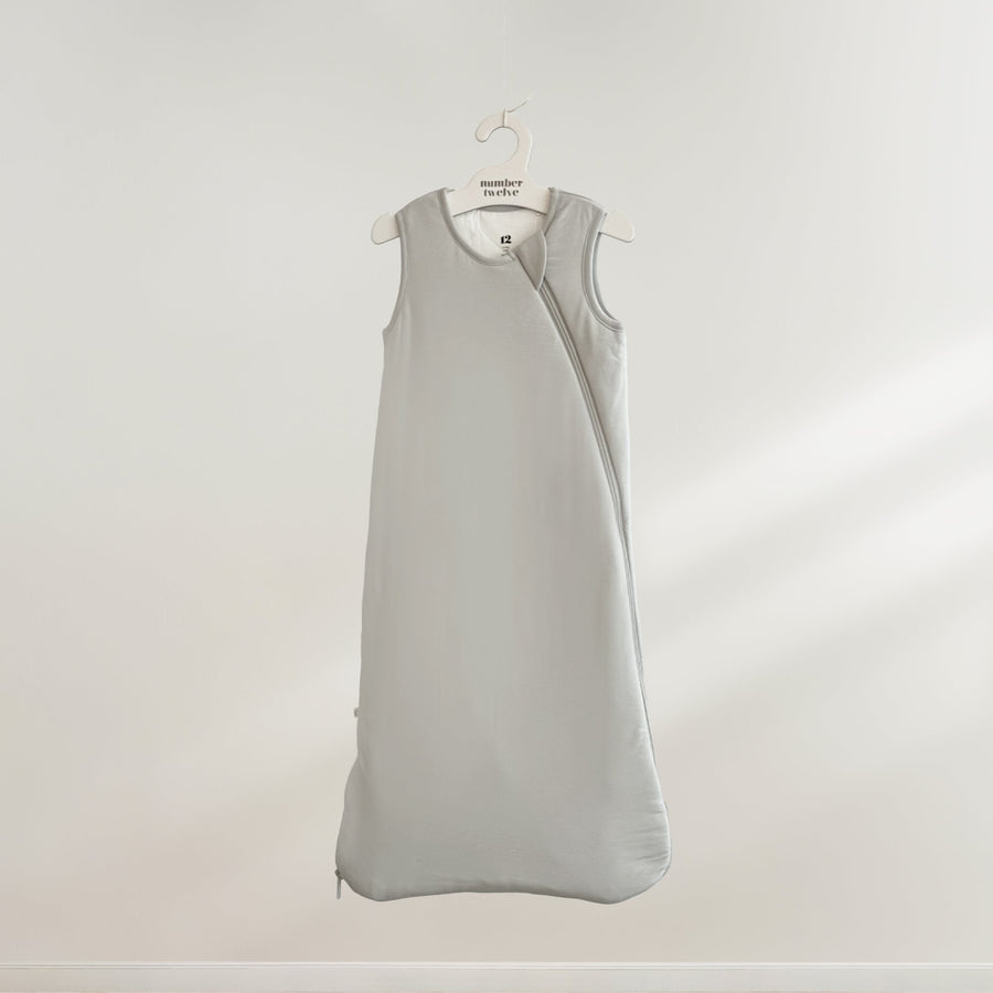 Number Twelve Bamboo Sleep Bag 1.0 TOG in Stone, flat lay