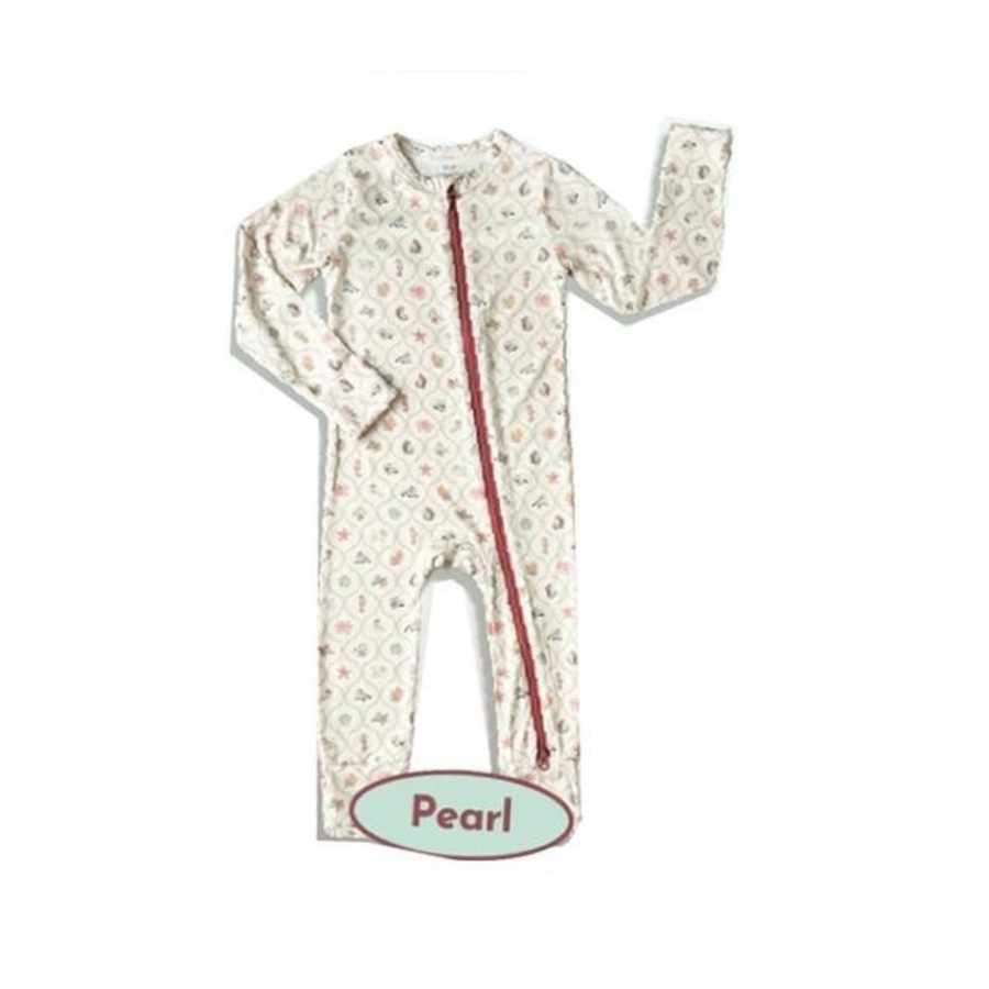 Koobicles Tencel Ocean Dreams In Ivory Pearl Sleepsuit