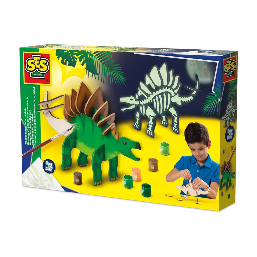 SES Creative Wooden Dino Glow in the Dark packaging