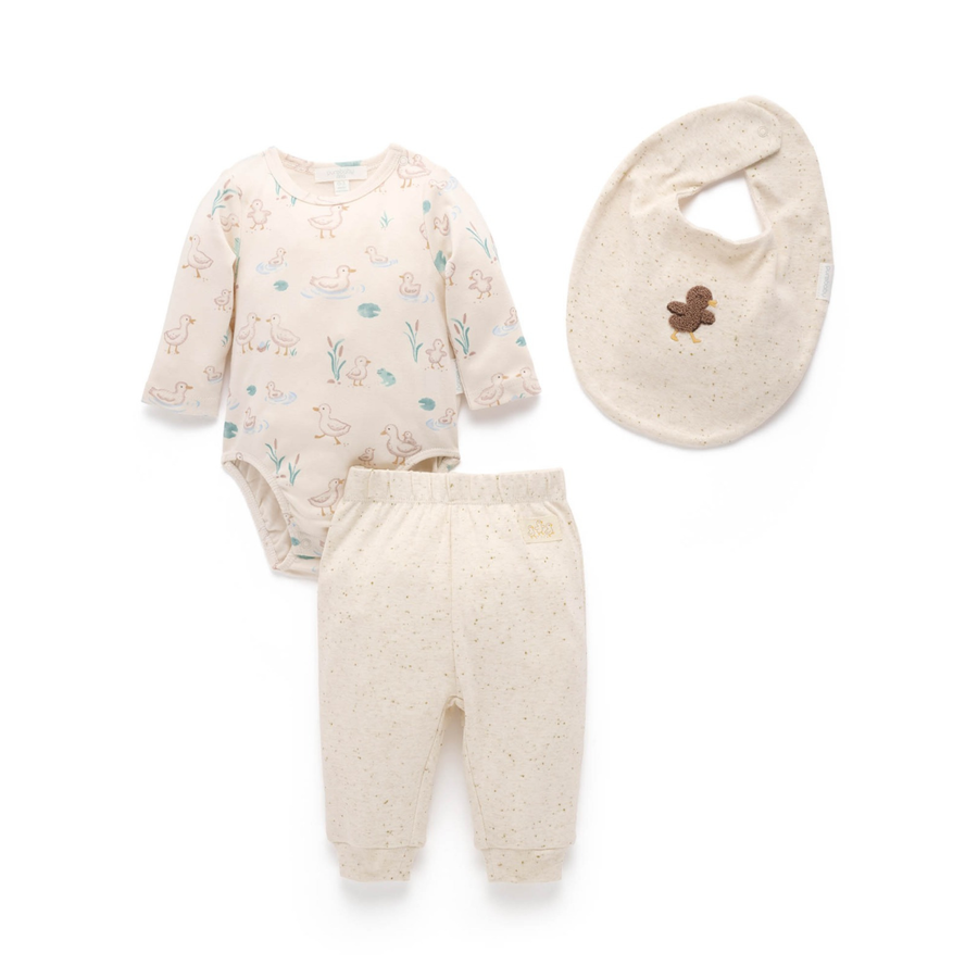 Purebaby Organic Cotton Goose 3 Piece Gift Set