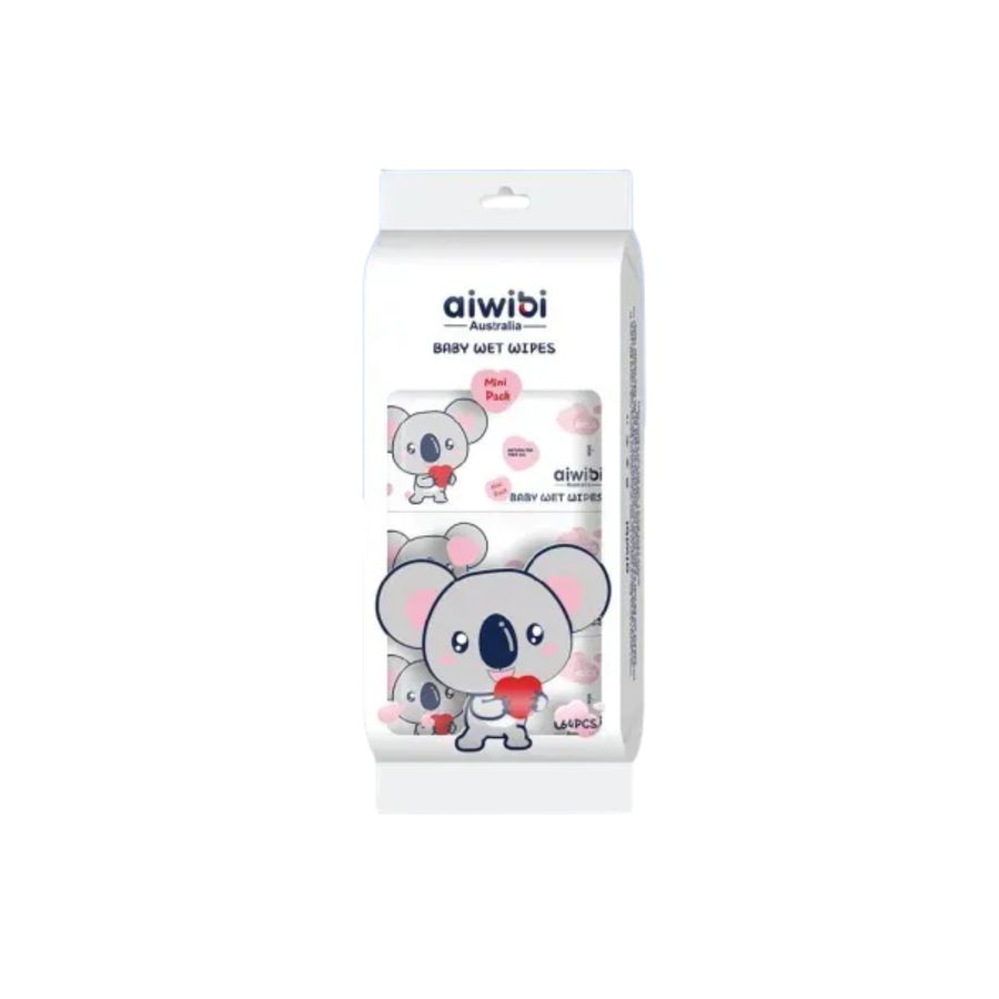Aiwibi Baby Travel Mini Water Wipes (64's x 1Pack)