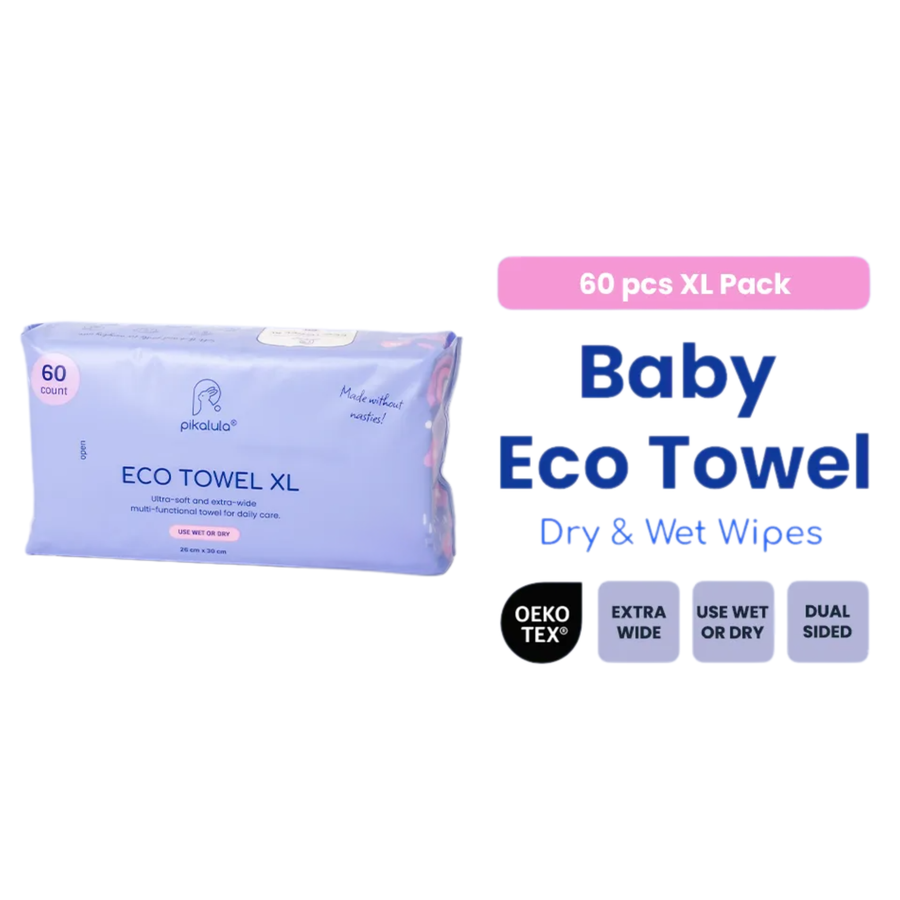 Pikalula Baby Eco Towel XL 60pcs Jumbo Pack