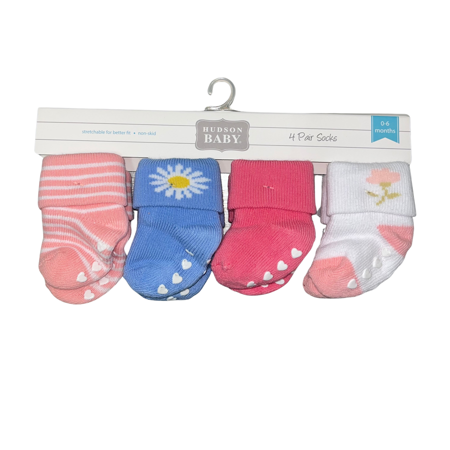 Hudson Baby Baby Socks with Non Skid (Assorted Designs)