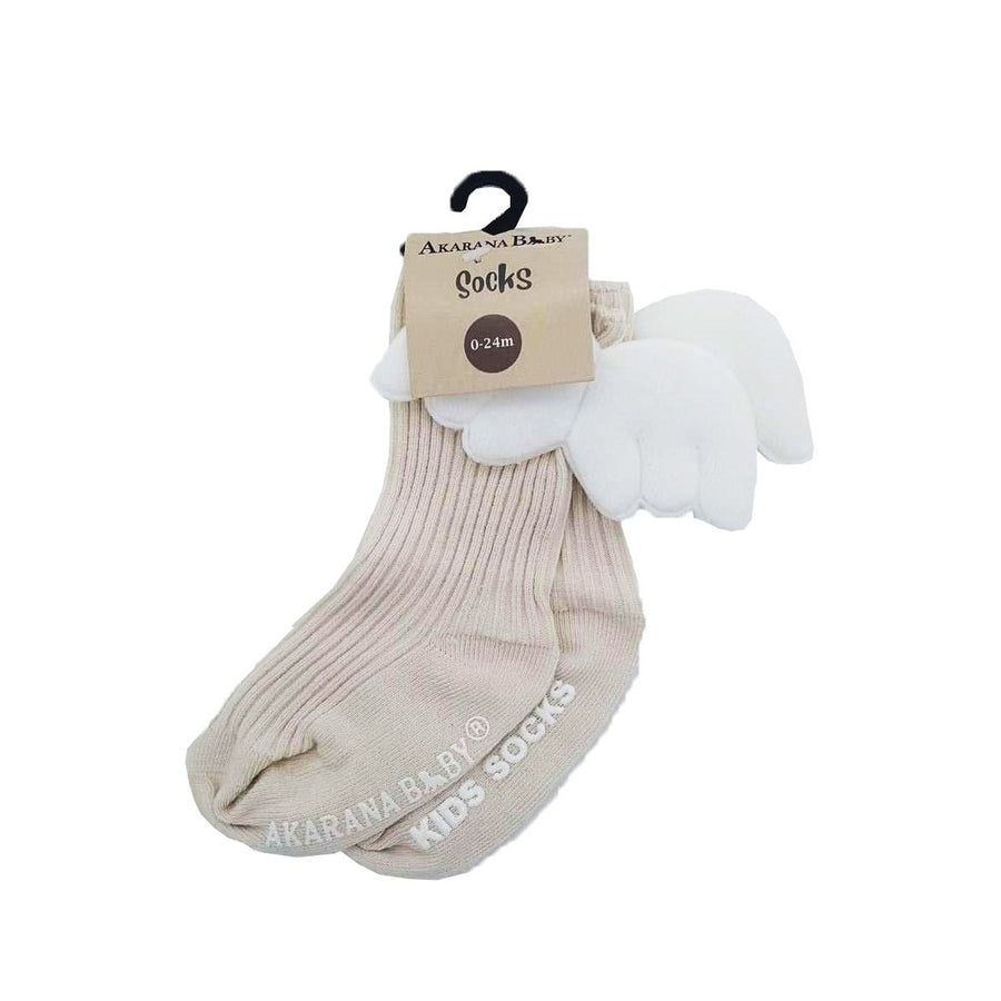 Akarana Baby Angel Wing socks in khaki
