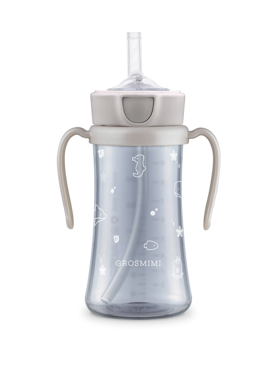 Grosmimi PPSU Ocean Straw Cup 300ml in Cream Beige