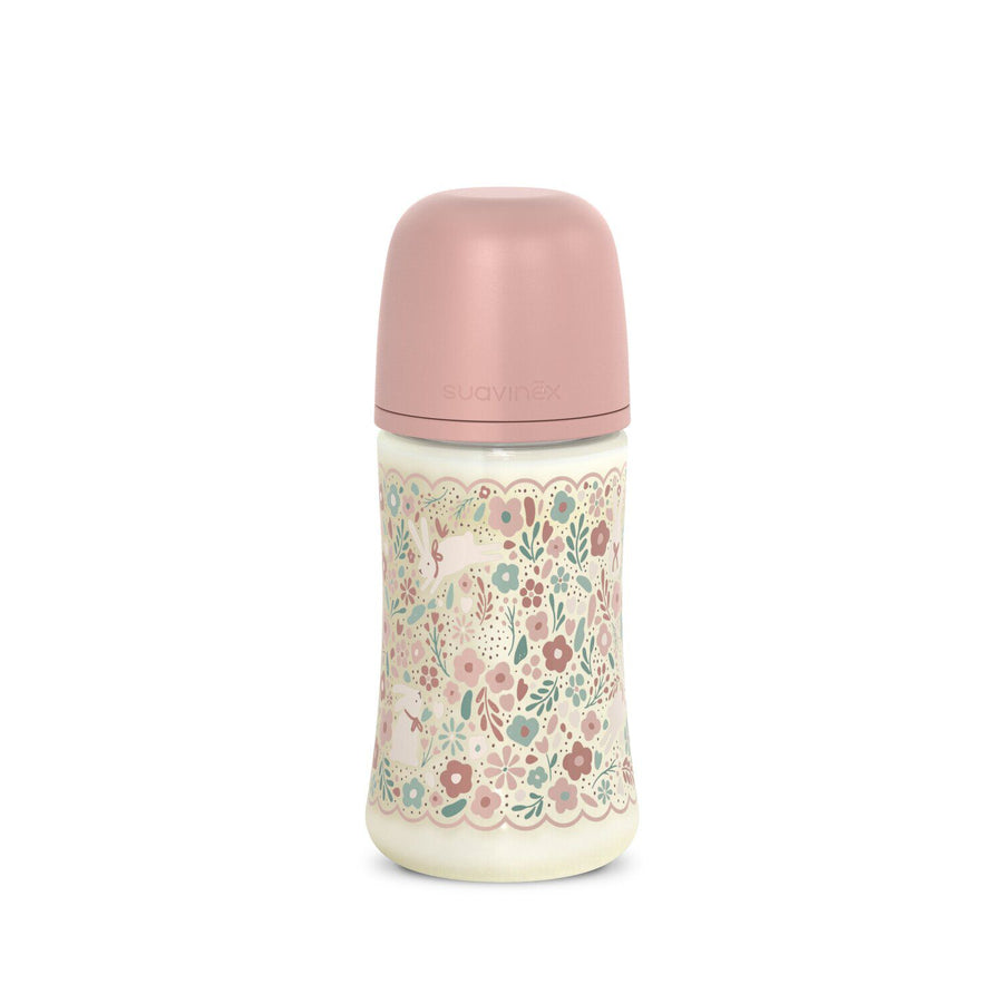 Suavinex Wonderland Liberty Pink 270ml polyamide feeding bottle with medium-flow SX Pro teat