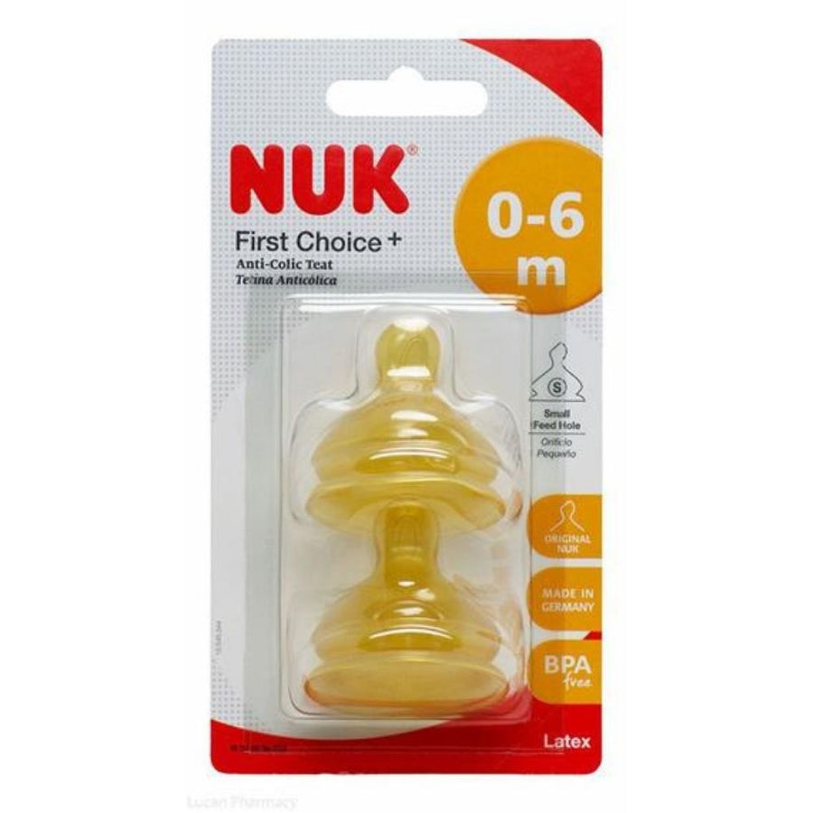 NUK Latex Teat Size 1 Small - 2 Pieces