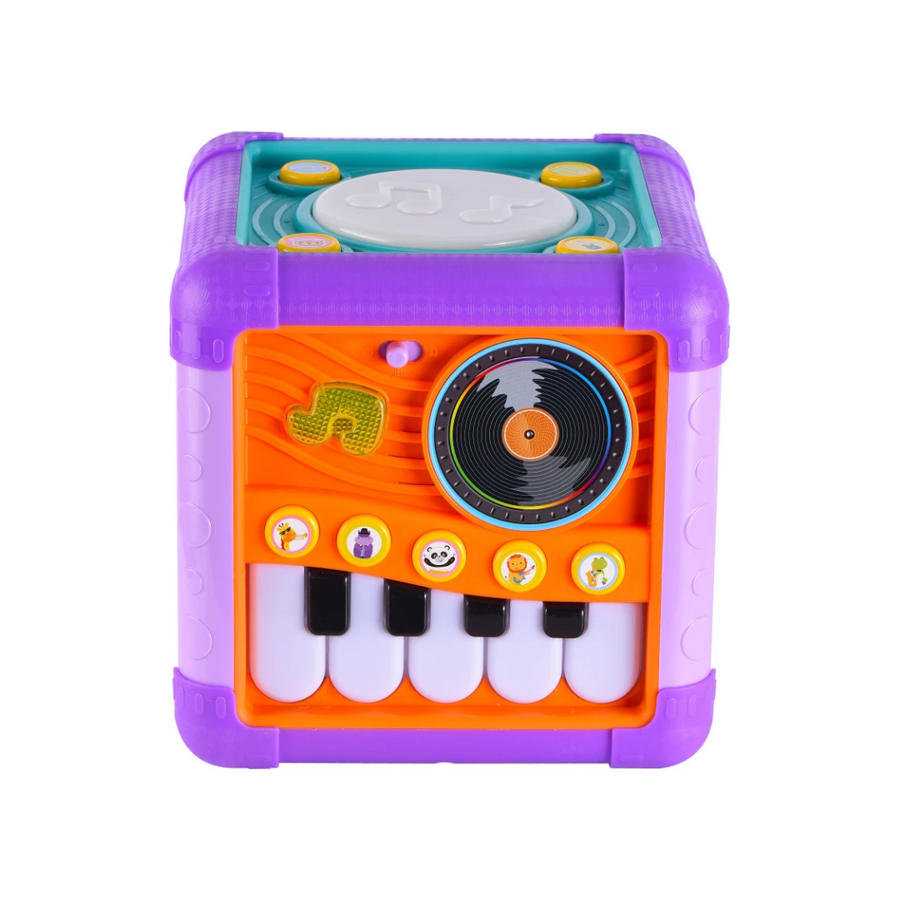 Infunbebe Musical Activity Cube - record deck and piano face
