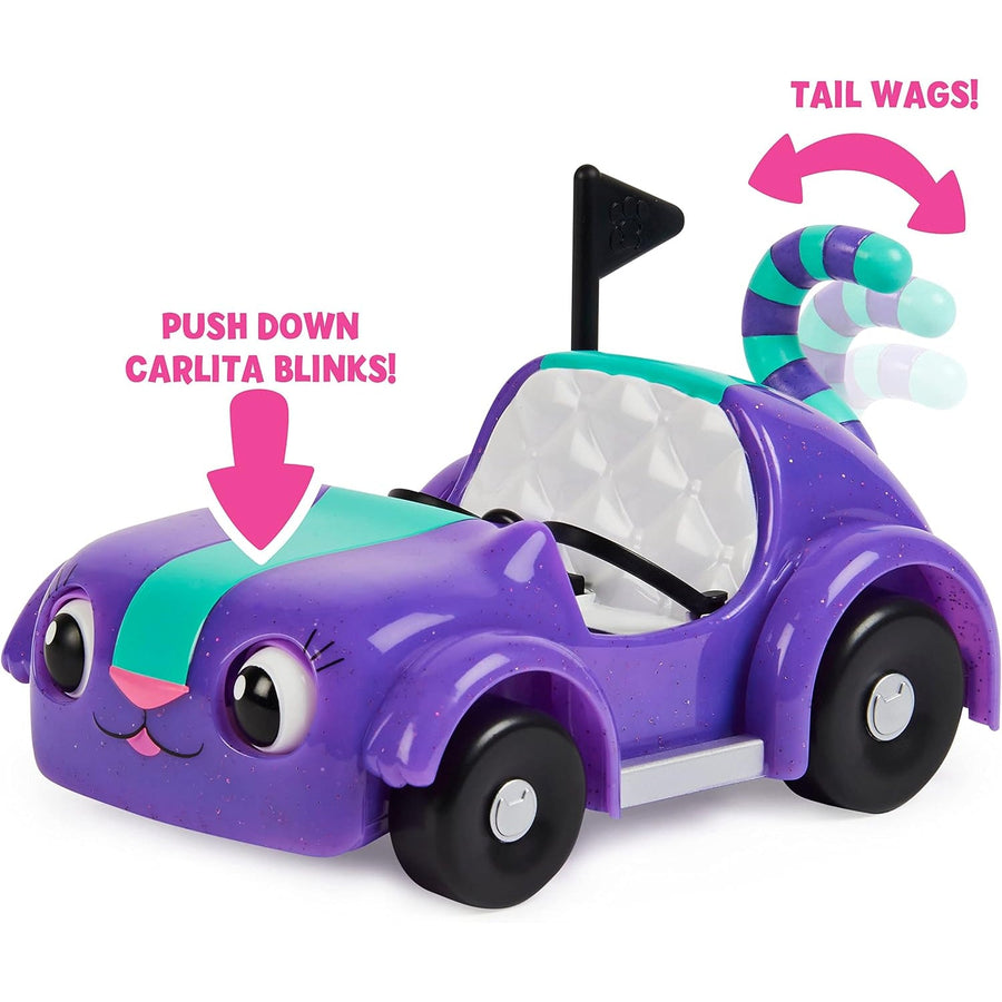 Carlita vehicle showing the wagging tail and blinking eyes features