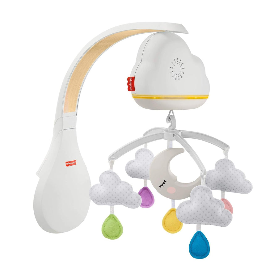 Fisher-Price Calming Clouds Mobile and Soother with plush clouds and raindrops