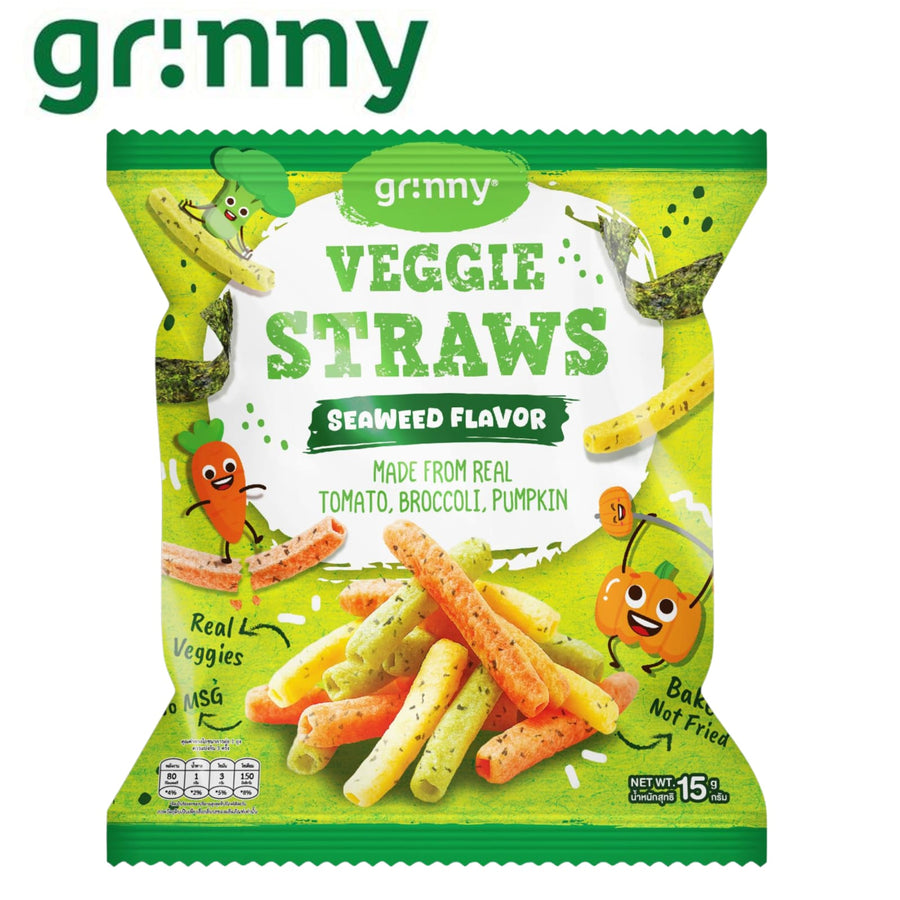 Grinny Veggie Straws Seaweed flavour 15g pack