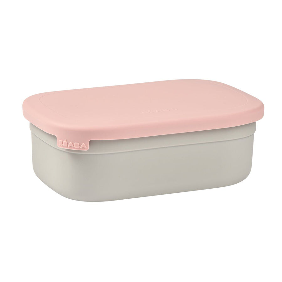 BEABA stainless steel lunch box in Dusty Rose, closed