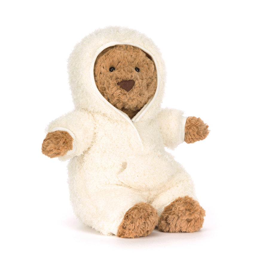 Jellycat Bartholomew Bear in All-in-one Outfit, front view