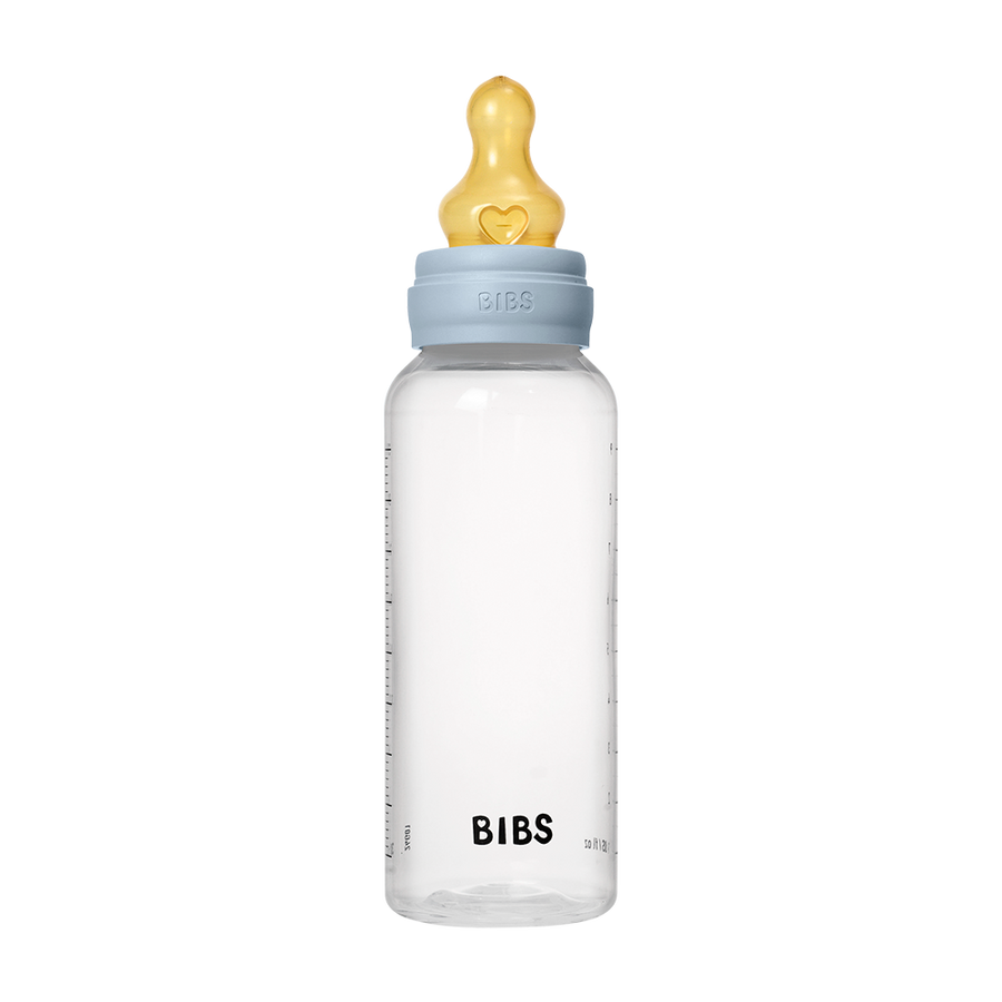 BIBS Baby Bottle 270ml latex medium flow, Baby Blue