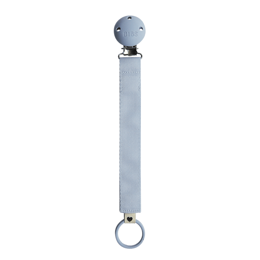 BIBS Pacifier Clip Ribbon Dusty Blue
