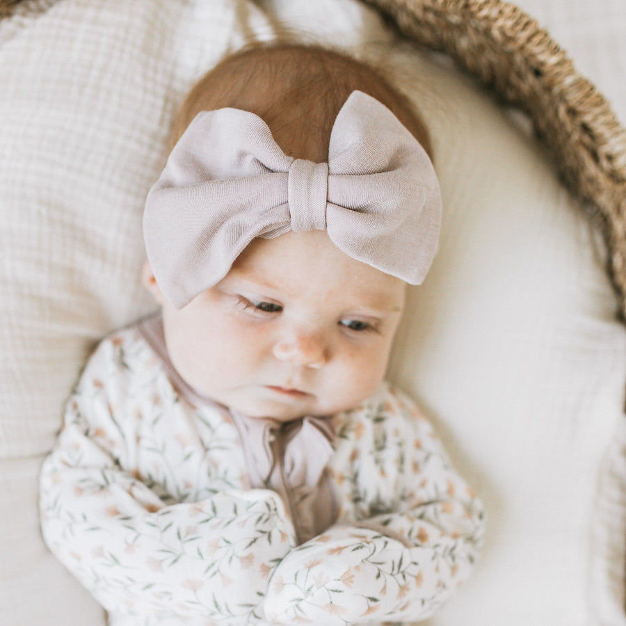 Kays+Kins Bowbliss bamboo cotton baby headband in the Sphinx print
