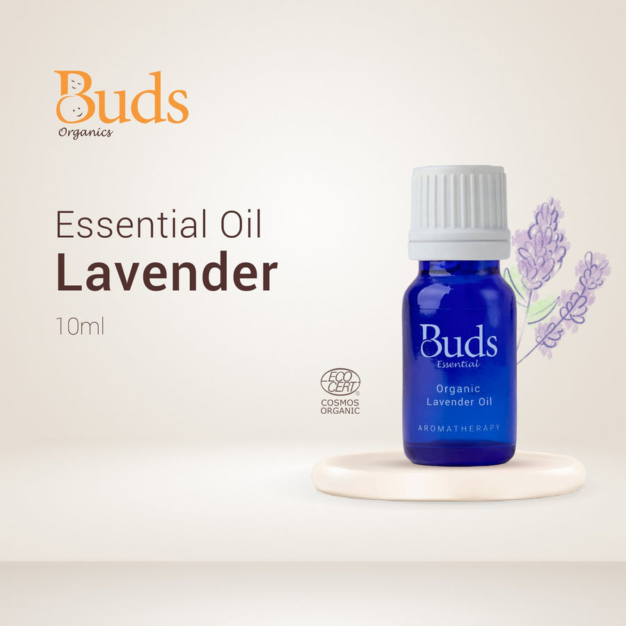 Buds Essential Organic Lavender Oil 10ml aromatherapy bottle