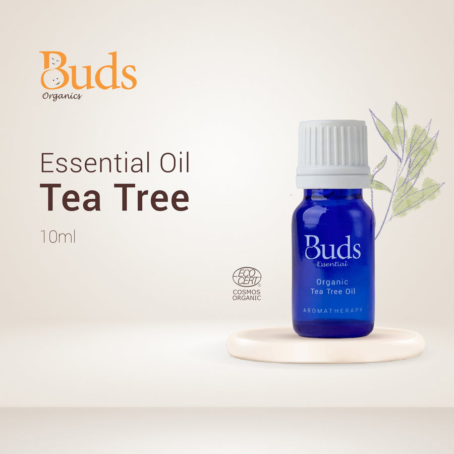 Buds Essential Organic Tea Tree Oil 10ml aromatherapy bottle