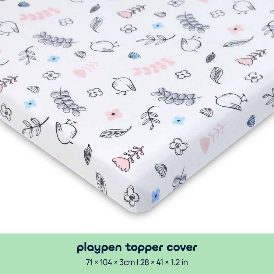 Comfy Comy Living Playpen Topper Cover - Sparrow Bird
