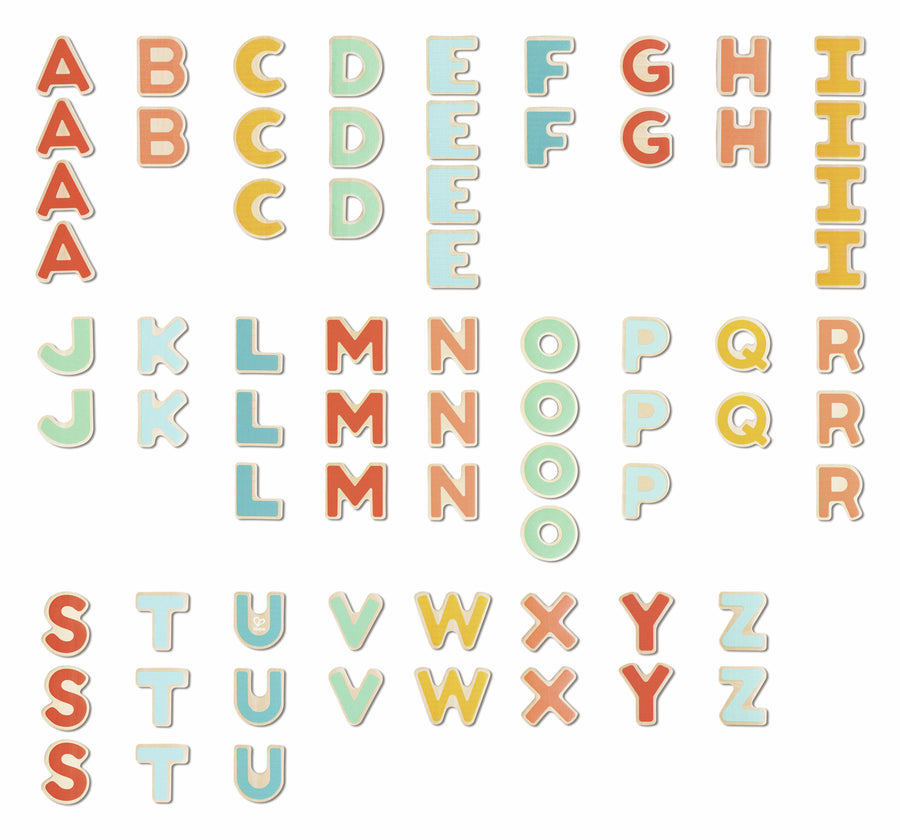 Hape Magnetic Letters E2003 - 70 wooden uppercase alphabet magnets