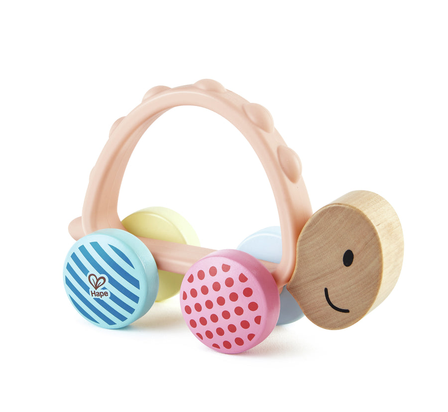 Hape Turbo Turtle E8516B - wooden roller toy with soft textured shell