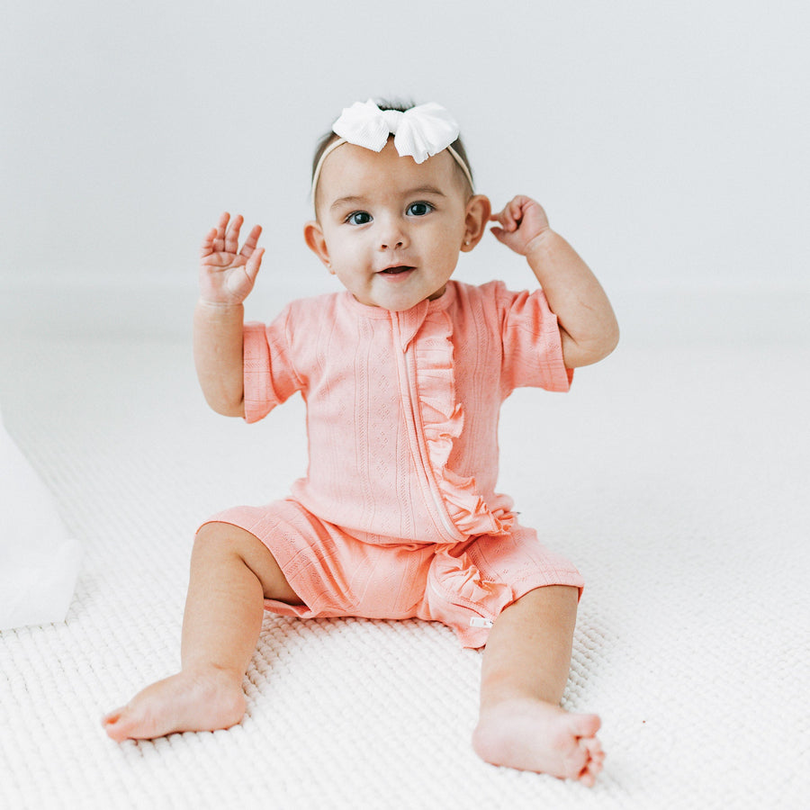 KAYS + KINS Pointelle Zipsuit - Bloom - 12-18M