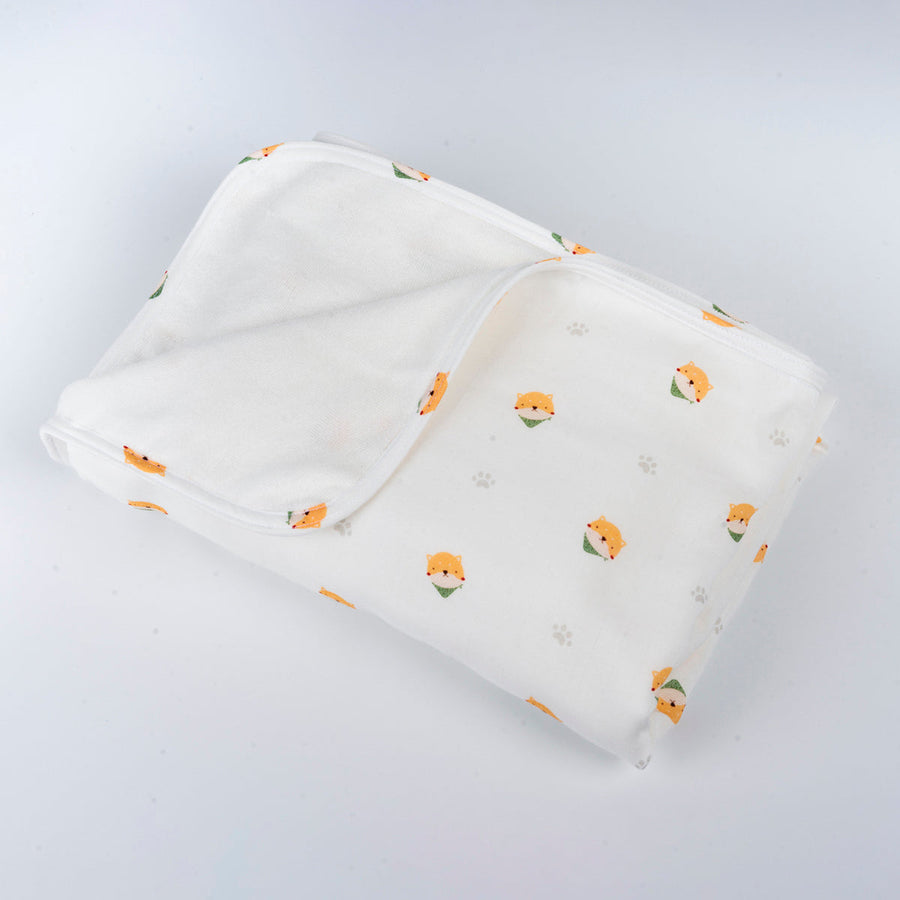 Granny Ben TENCEL baby towel in the Happy Shiba print