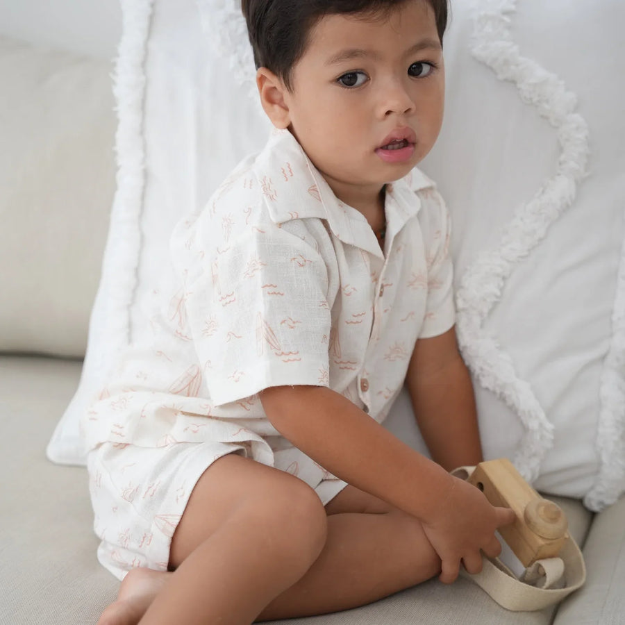 Joey&Mom Signature Linen Outfit Set in Sunseeker