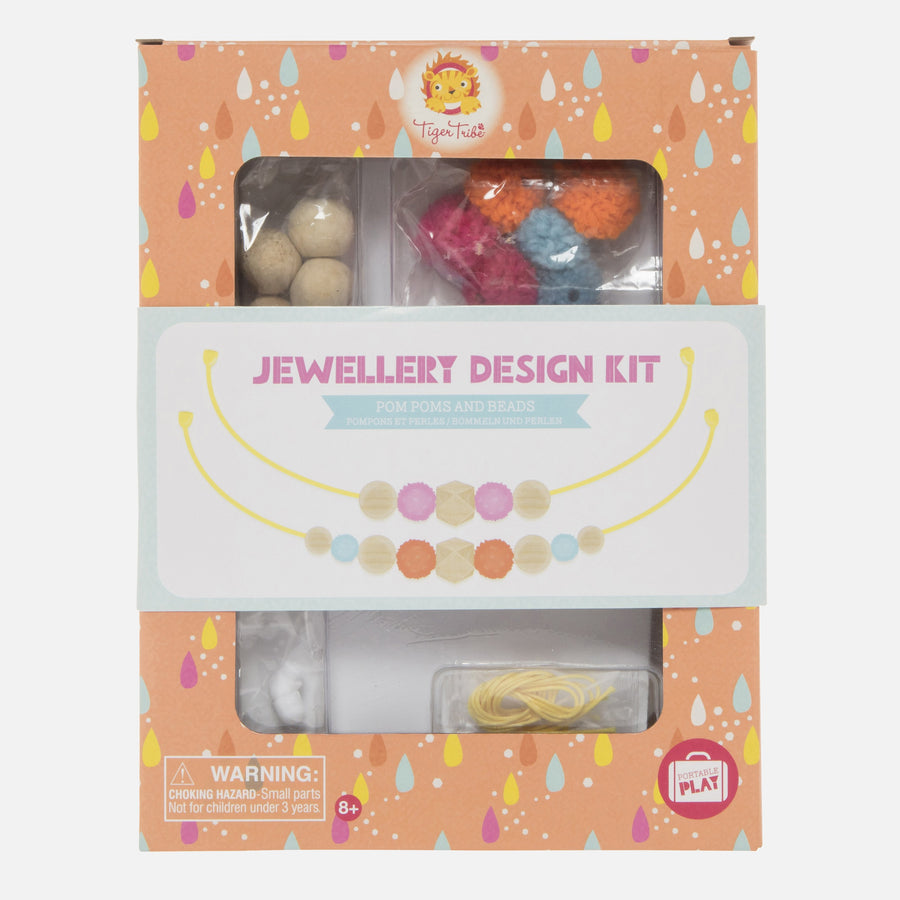 Tiger Tribe Jewellery Design Kit Pom Poms and Beads box
