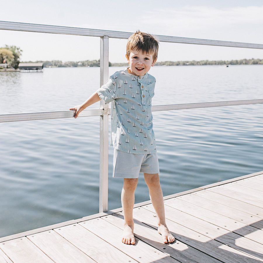 KAYS + KINS Band Collar Shirt - Sail Away