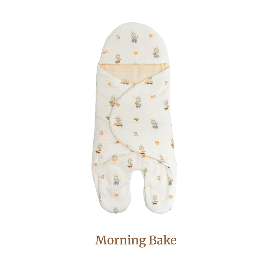 Granny Ben Chuchu's Little Oven Quick Change Travel Swaddle in the Morning Bake print