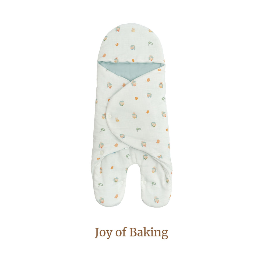 Granny Ben Chuchu's Little Oven Quick Change Travel Swaddle in the Joy of Baking print