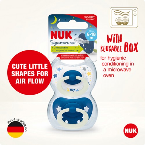 NUK Signature Night Silicone Soother Size 2