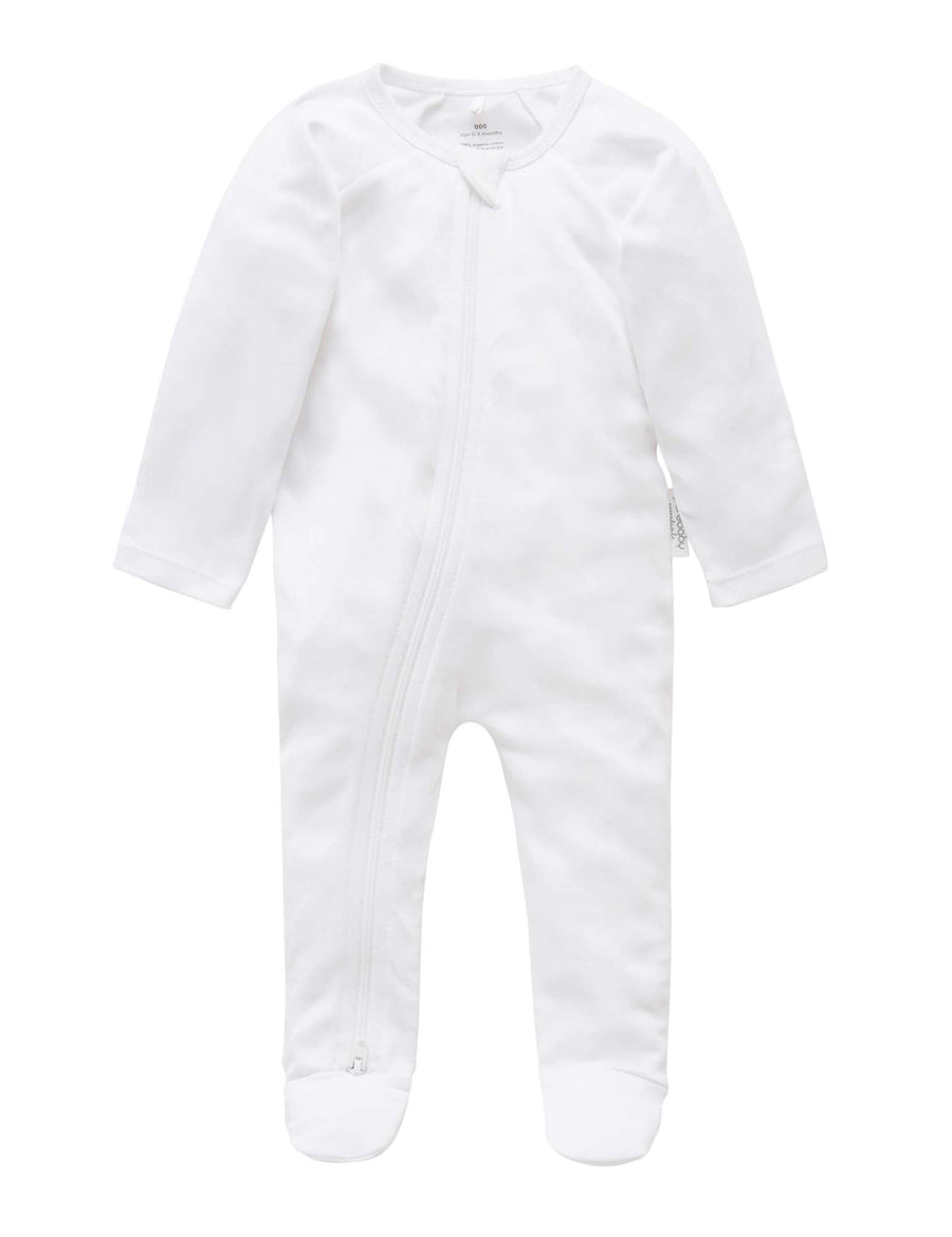 Purebaby Zip Growsuit in White - official product photo 1