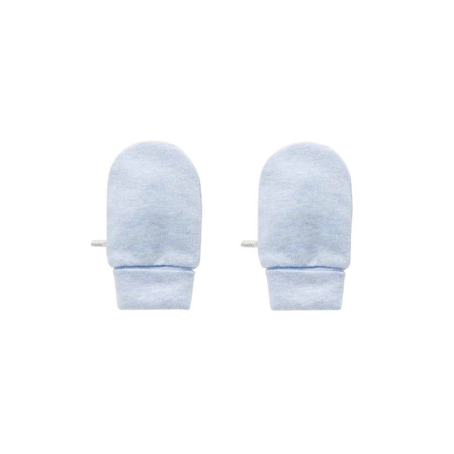 Purebaby Essentials Mittens in Pale Blue Melange