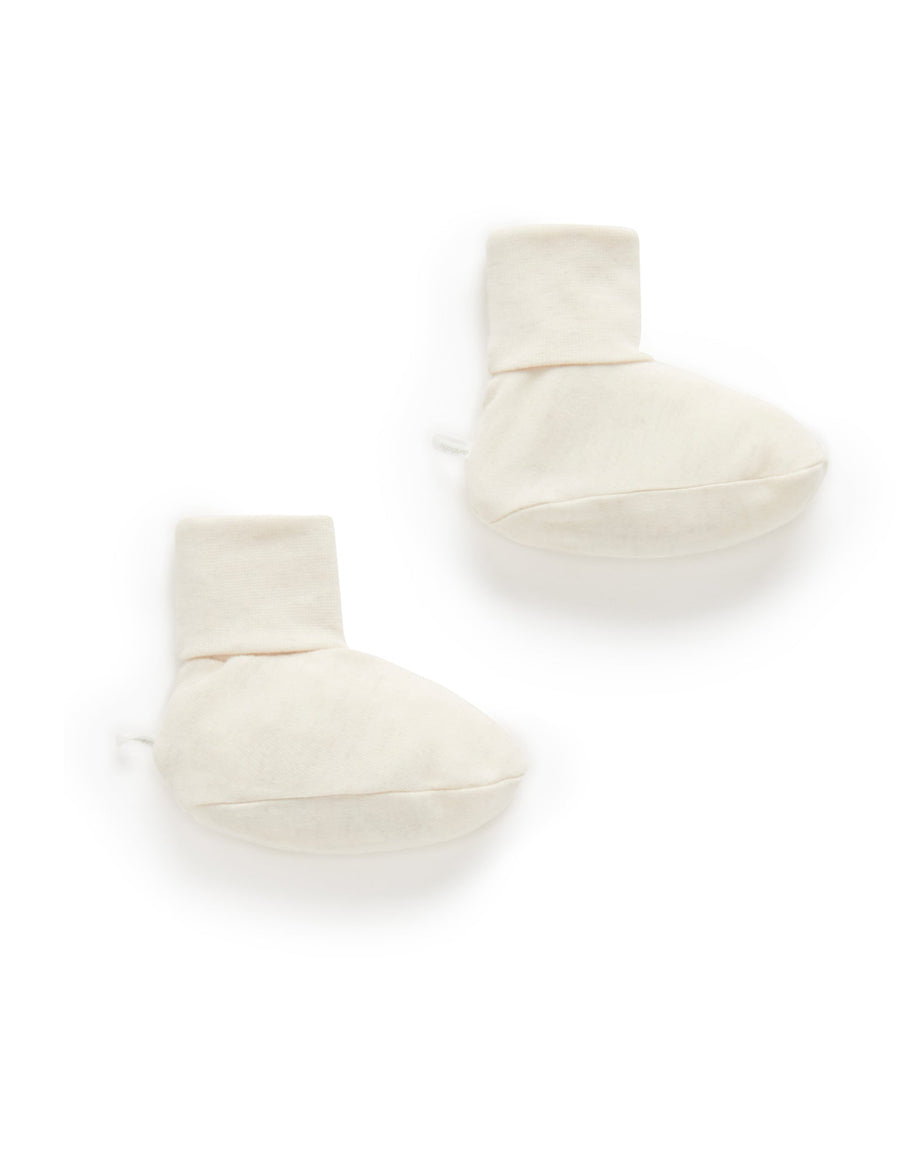 Purebaby Essentials Booties in Wheat Melange