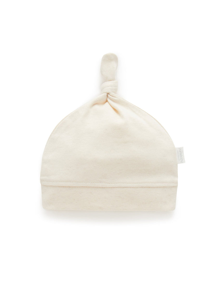 Purebaby Essentials Knot Hat in Wheat Melange
