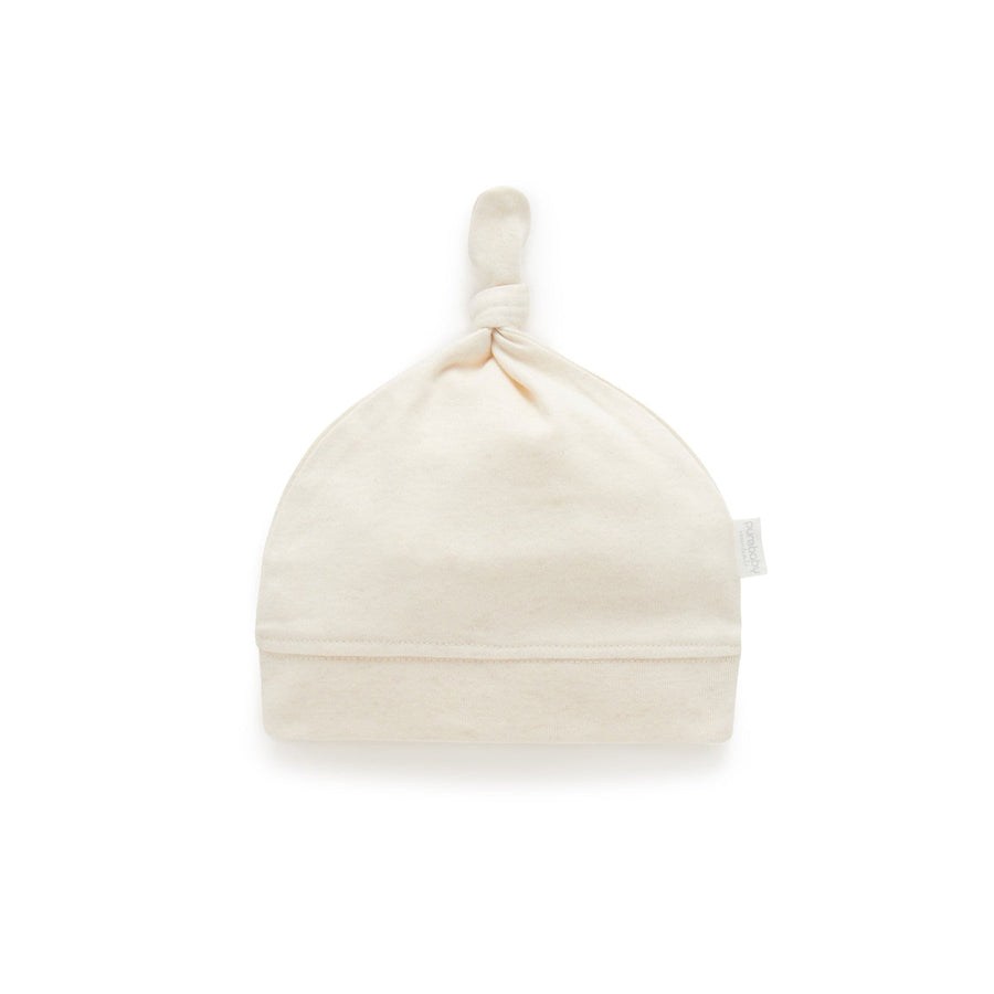 Purebaby Essentials Knot Hat in Wheat Melange