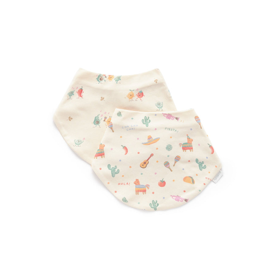 Purebaby 2 Pack Dribble Bib - Pinata Print