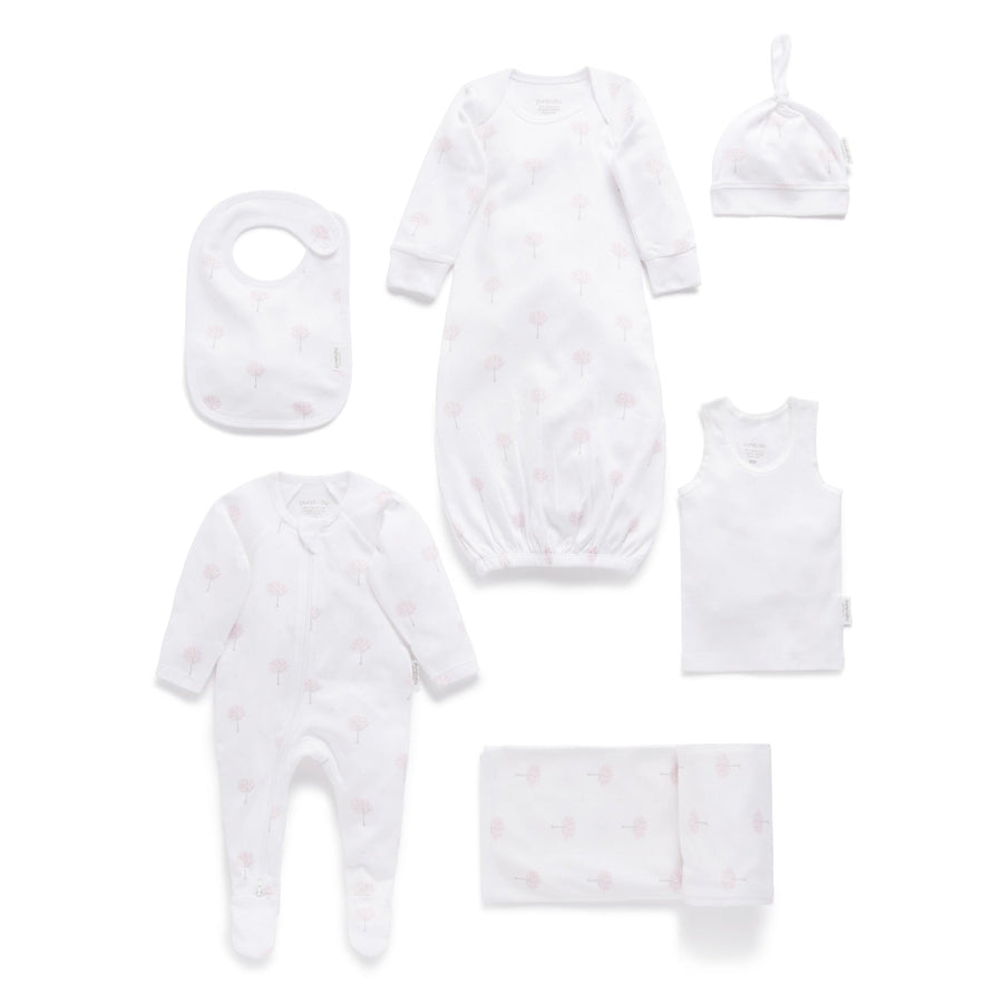 Purebaby Newborn Hospital Pack - Pale Pink Tree