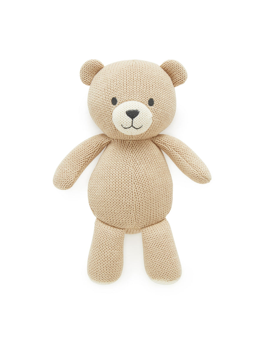 Purebaby Knitted Bear Toy - Camel