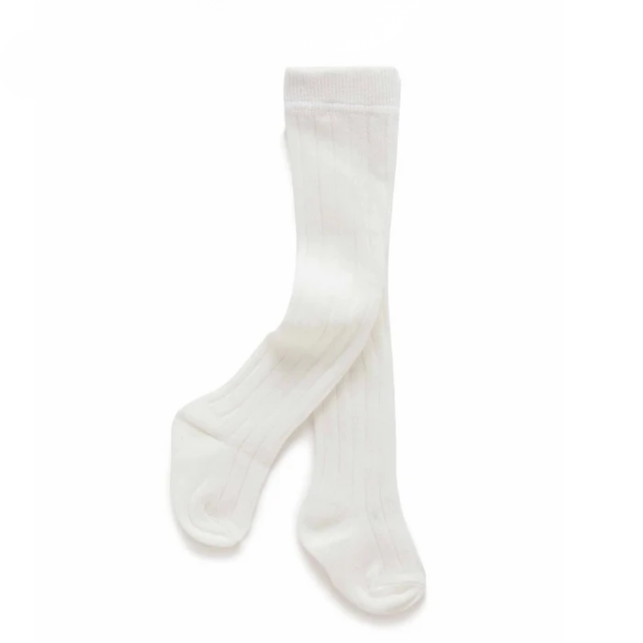 Purebaby Vanilla Print Organic Rib Tights