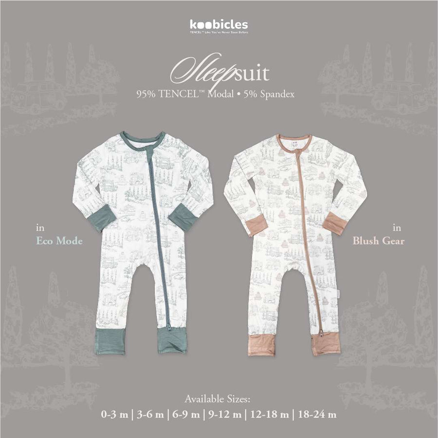 Koobicles Sleepsuit TENCEL™ "Road Trip" in Blush Gear