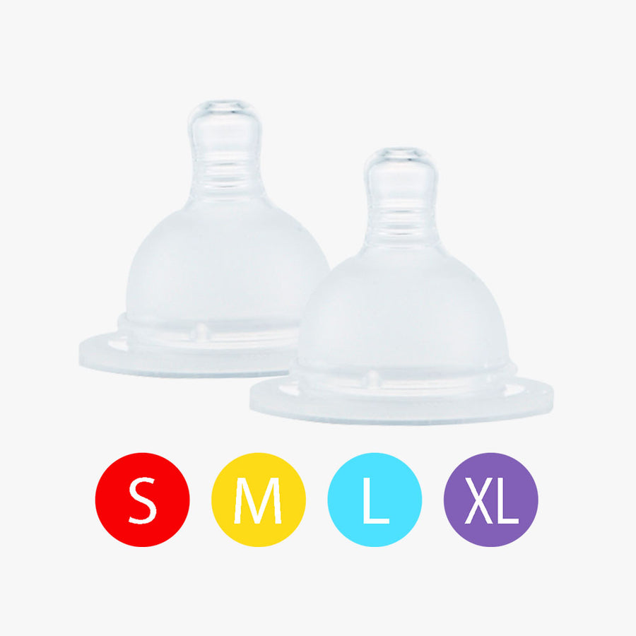 Spectra wide neck bottle teats, available in sizes S, M, L and XL