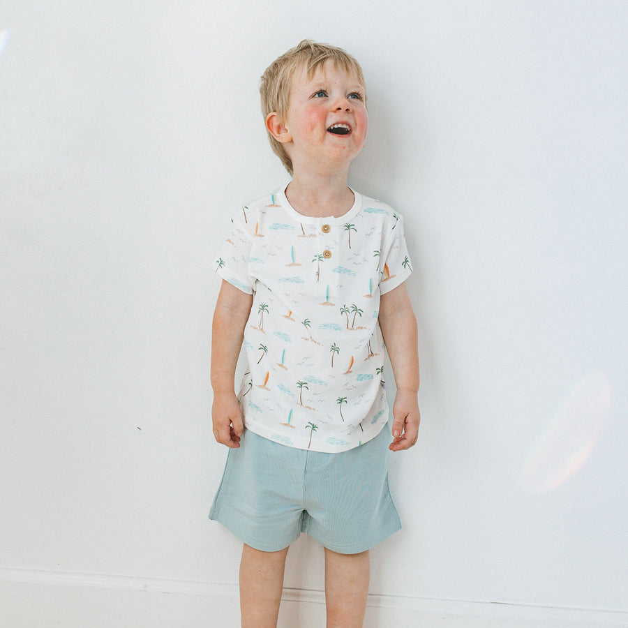 KAYS + KINS Henley Tee - Surf Side
